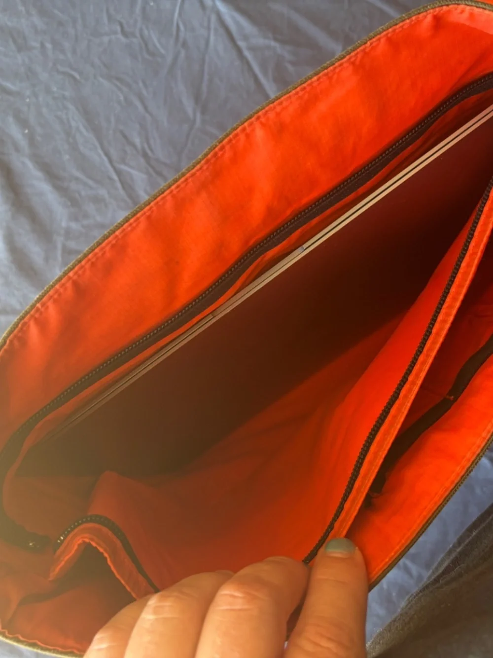 Jack Spade Canvas Messenger Bag Greene Street Olive Laptop Bag Orange Liner Kate
